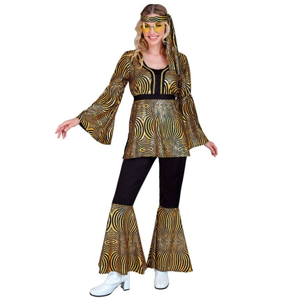 Hippie 60S Kostuum Goud Dames van Widmann koop je bij Partywinkel