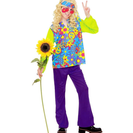 Hippie 60S Kostuum Jongen Bloemen van Widmann koop je bij Partywinkel