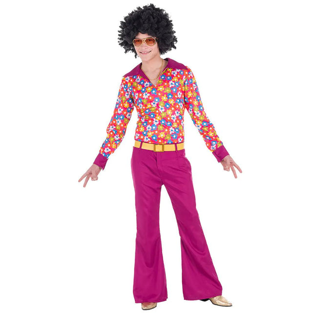 Hippie 60S Kostuum Roze Heren van Boland koop je bij Partywinkel