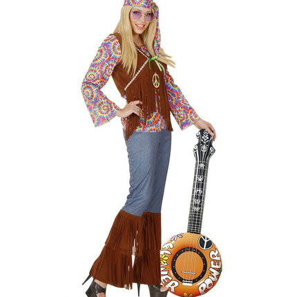 Hippie 60S Nep Banjo Oranje Opblaasbaar 1m van Widmann koop je bij Partywinkel