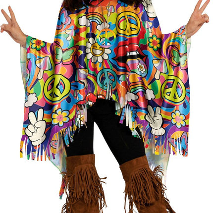 Hippie 60S Poncho Franjes van Fiestas Guirca koop je bij Partywinkel
