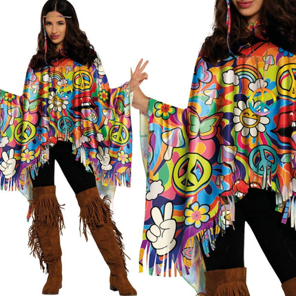 Hippie 60S Poncho Franjes van Fiestas Guirca koop je bij Partywinkel