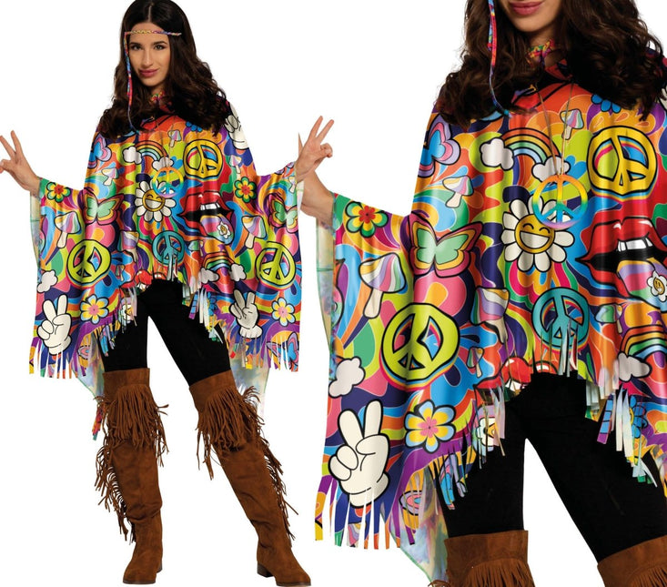 Hippie 60S Poncho Franjes van Fiestas Guirca koop je bij Partywinkel