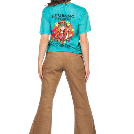 Hippie 60S Shirt Blauw Dames van Wilbers & Wilbers koop je bij Partywinkel