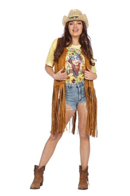 Hippie 60S Vest Dames Lang van Wilbers & Wilbers koop je bij Partywinkel