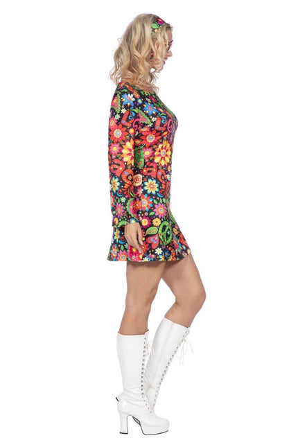 Hippie jurkje zwart peace van Wilbers & Wilbers koop je bij Partywinkel