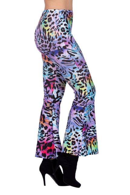 Hippie 60S Broek Paars Panterprint van Wilbers & Wilbers koop je bij Partywinkel
