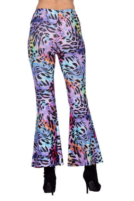 Hippie 60S Broek Paars Panterprint van Wilbers & Wilbers koop je bij Partywinkel