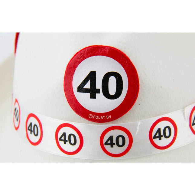 Hoed 40 Jaar Verkeersbord van Folat koop je bij Partywinkel