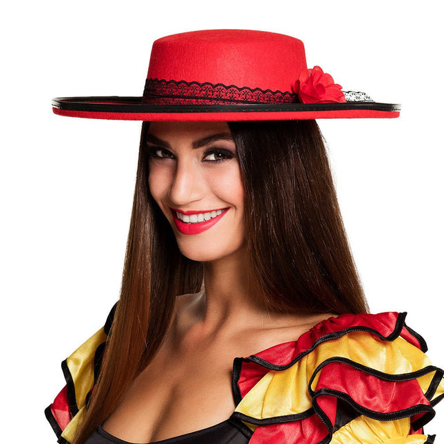 Hoed Senorita Rood 39cm van Boland koop je bij Partywinkel