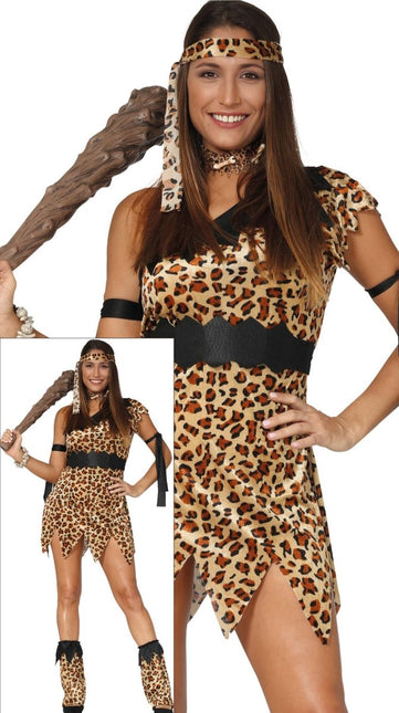 Holbewoner Kostuum Bruin Dames van Fiestas Guirca koop je bij Partywinkel