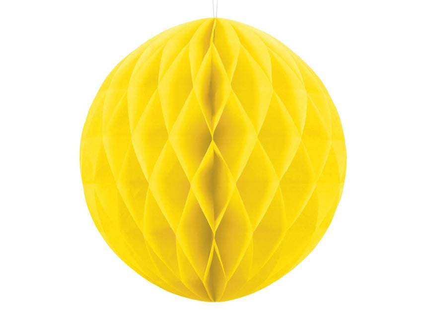 Honeycomb Bal Geel 40cm van Partydeco koop je bij Partywinkel