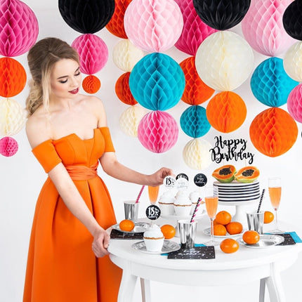 Honeycomb Bal Lichtroze 40cm van Partydeco koop je bij Partywinkel