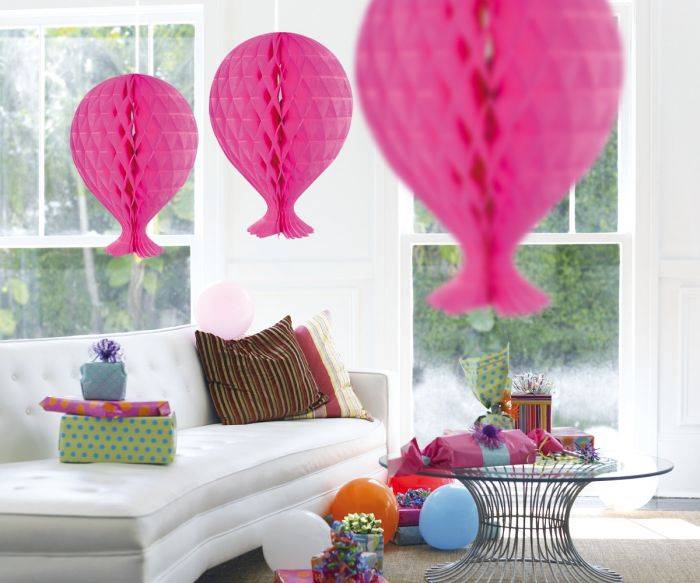 Honeycomb Ballon Fuchsia 37cm van Folat koop je bij Partywinkel
