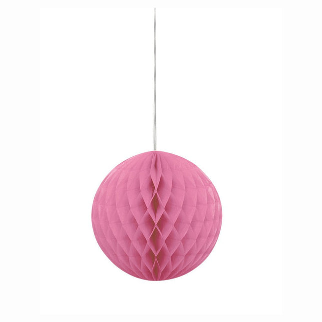 Honeycomb Bol Roze 20cm van Unique koop je bij Partywinkel