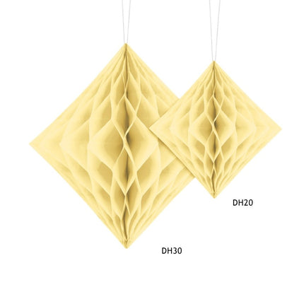 Honeycomb Diamant Lichtgeel 30cm van Partydeco koop je bij Partywinkel