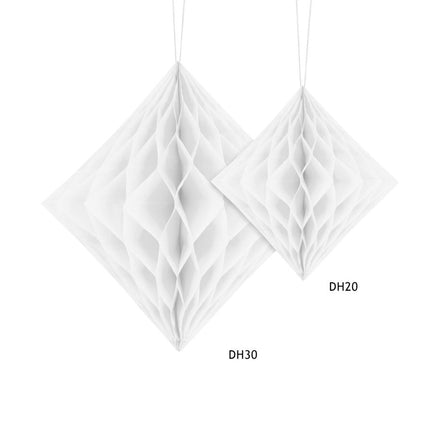 Honeycomb Diamant Wit Helder 30cm van Partydeco koop je bij Partywinkel