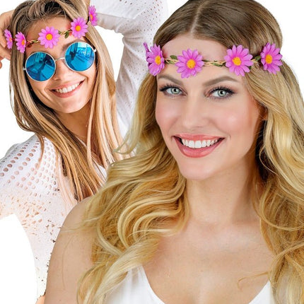 Hoofdband Bloemen Paars van Widmann koop je bij Partywinkel