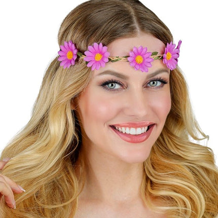 Hoofdband Bloemen Paars van Widmann koop je bij Partywinkel