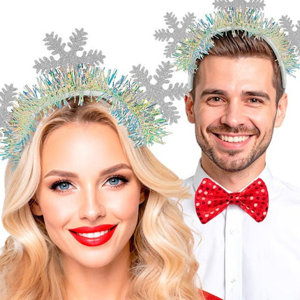 Hoofdband Sneeuwvlokken Glitter van Widmann koop je bij Partywinkel