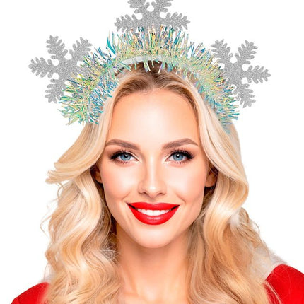 Hoofdband Sneeuwvlokken Glitter van Widmann koop je bij Partywinkel