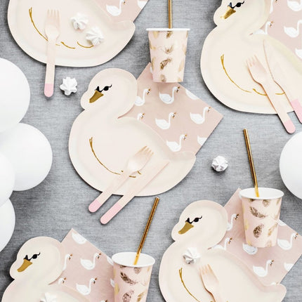 Houten Bestek Lichtroze 16cm 18 delig van Partydeco koop je bij Partywinkel