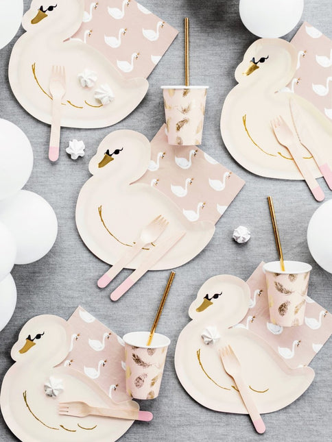 Houten Bestek Lichtroze 16cm 18 delig van Partydeco koop je bij Partywinkel