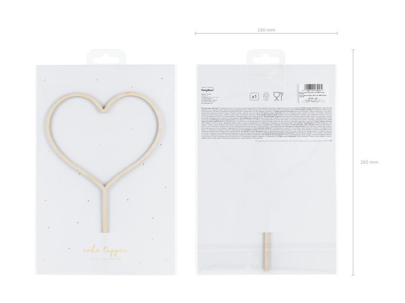 Houten Hart Caketopper 23cm van Partydeco koop je bij Partywinkel