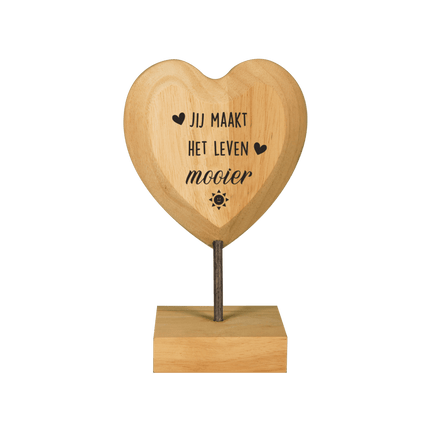 Houten Hart Jij Maakt Het Leven Mooier van Paper Dreams koop je bij Partywinkel