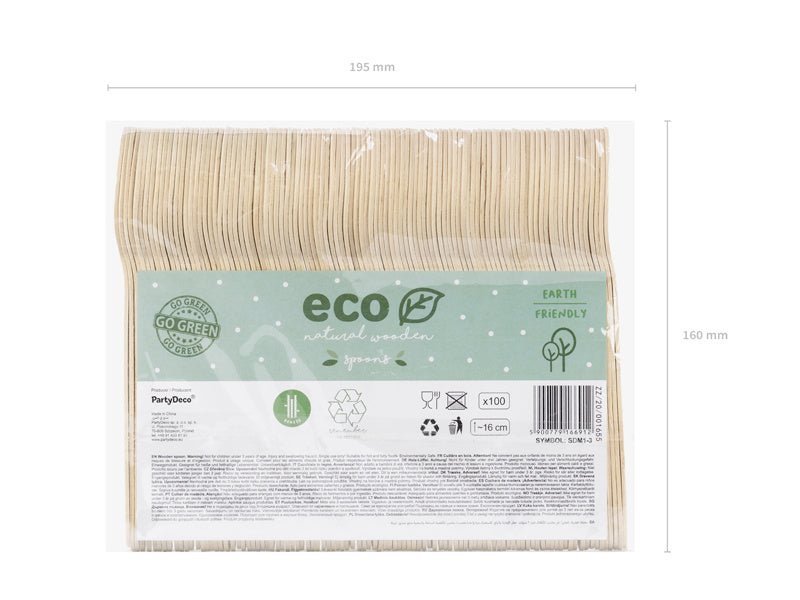 Houten Lepels 16cm 100st van Partydeco koop je bij Partywinkel