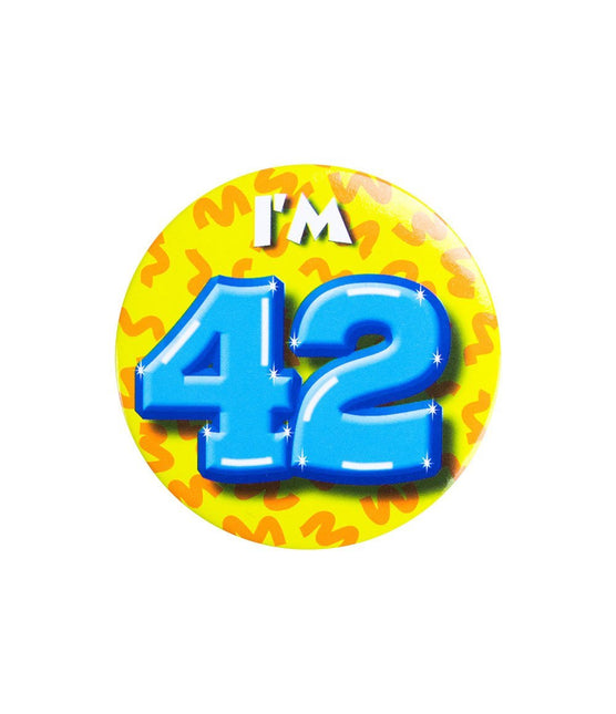I'm 42 Button 42 Jaar 5,5cm van Paper Dreams koop je bij Partywinkel