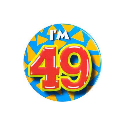 I'm 49 Button 49 Jaar 5,5cm van Paper Dreams koop je bij Partywinkel