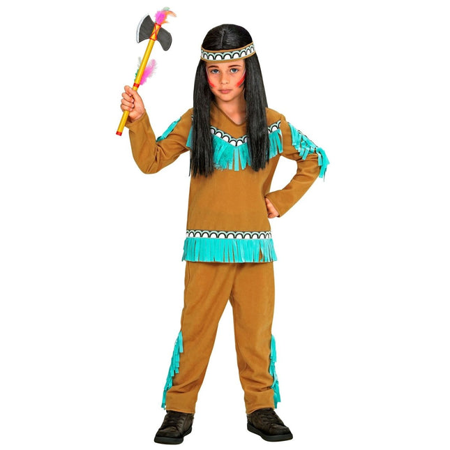Indianen Kostuum Bruin Blauw Kind 3 delig van Widmann koop je bij Partywinkel