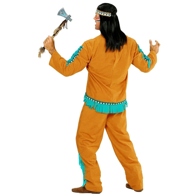 Indianen Kostuum Bruin Lichtblauw Heren van Widmann koop je bij Partywinkel