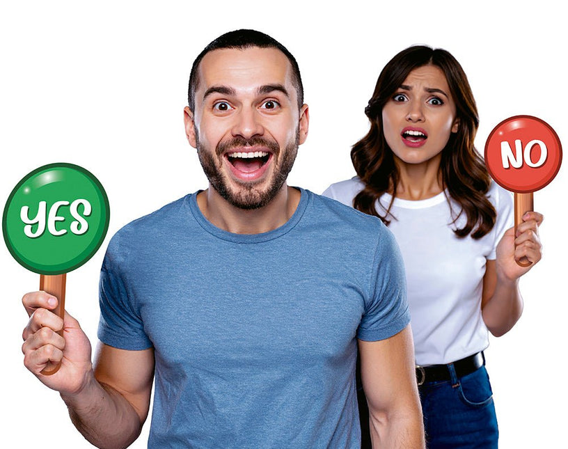 Ja of Nee Borden 13x25 cm van Fiestas Guirca koop je bij Partywinkel