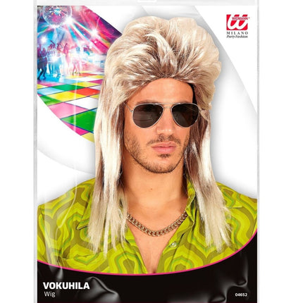 Jaren 80 Pruik Aso Lang Blond van Widmann koop je bij Partywinkel