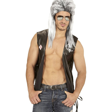 Jaren 80 Pruik Aso Lang Grijs van Widmann koop je bij Partywinkel