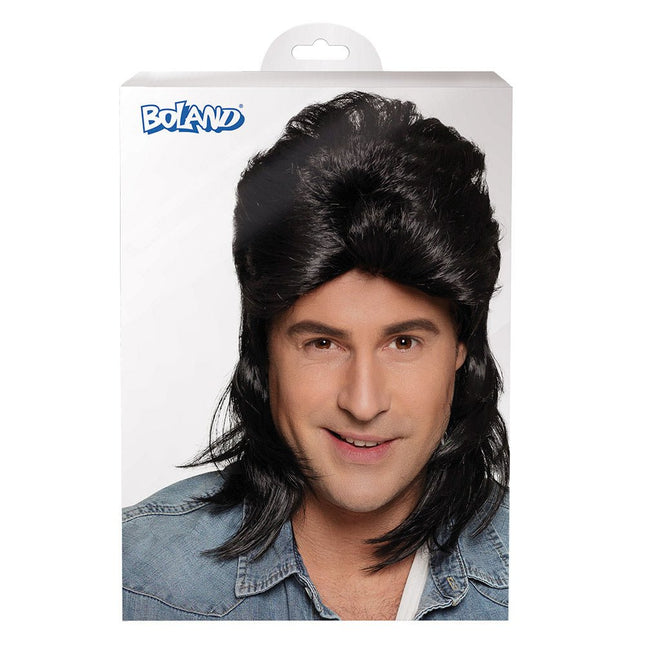 Jaren 80 Pruik Aso Zwart van Boland koop je bij Partywinkel