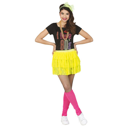 Jaren '80 Rok Neon Geel van Fiestas Guirca koop je bij Partywinkel
