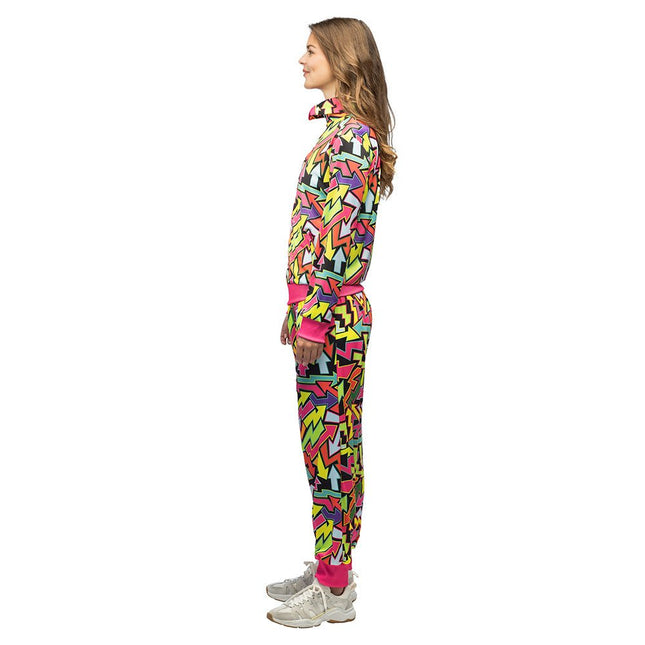 Jaren 90 Trainingspak Fout Gekleurd Dames Uv van Boland koop je bij Partywinkel