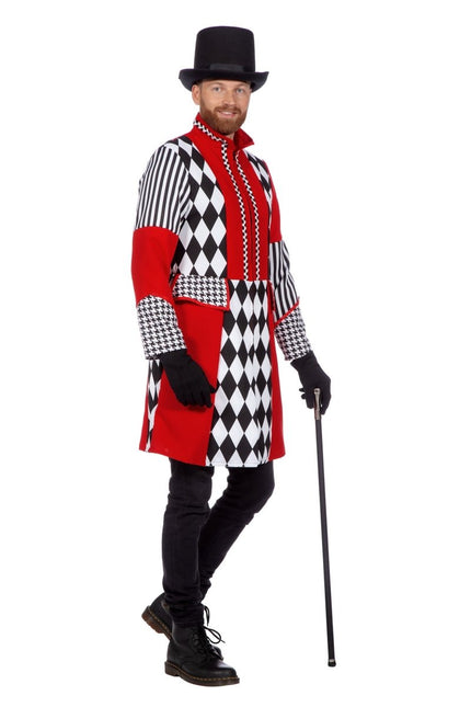 Rood Zwarte Jas Heren Ruiten van Wilbers & Wilbers koop je bij Partywinkel