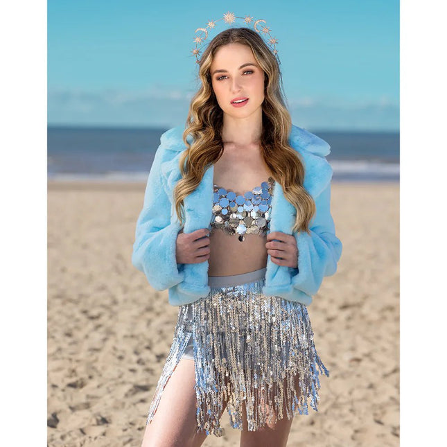 Jasje Fluffy rave lichtblauw (M/L) van Boland koop je bij Partywinkel