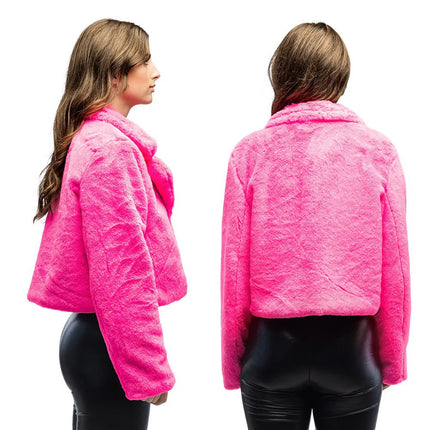Jasje Fluffy rave neonroze (M/L) van Boland koop je bij Partywinkel