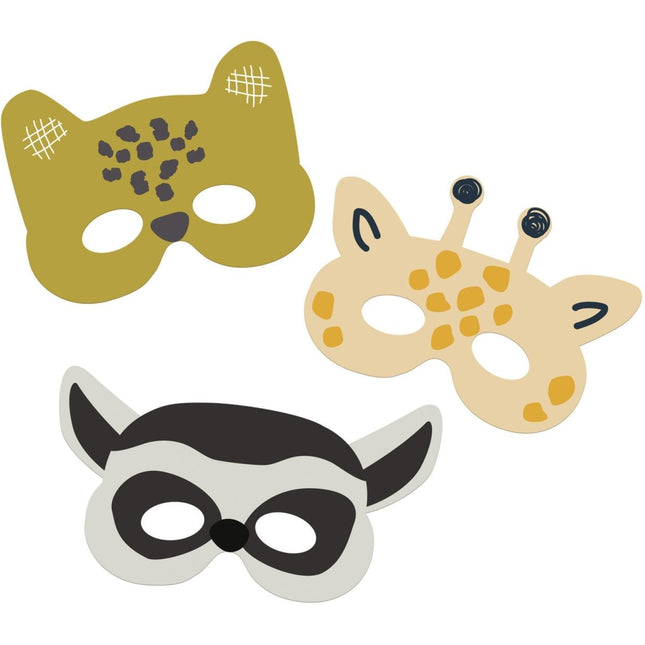 Jungle Dieren Maskers Zoo Party 6st van Folat koop je bij Partywinkel