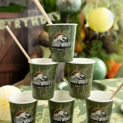 Jurassic World bekers, 250 ml, mix van Partydeco koop je bij Partywinkel