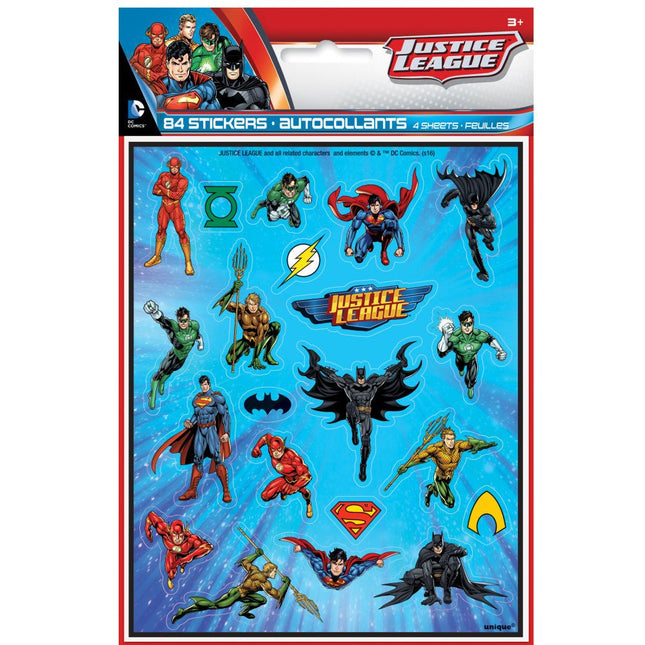Justice League Stickers 4st van Unique koop je bij Partywinkel