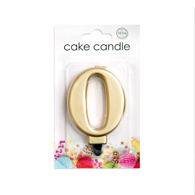 Kaars 0 Jaar Goud Metallic 8cm van WeFiesta koop je bij Partywinkel