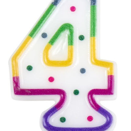 Kaars 4 Jaar 8cm van Boland koop je bij Partywinkel