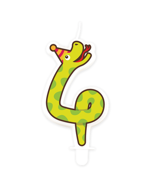 Kaars 4 Jaar Slang van Paper Dreams koop je bij Partywinkel