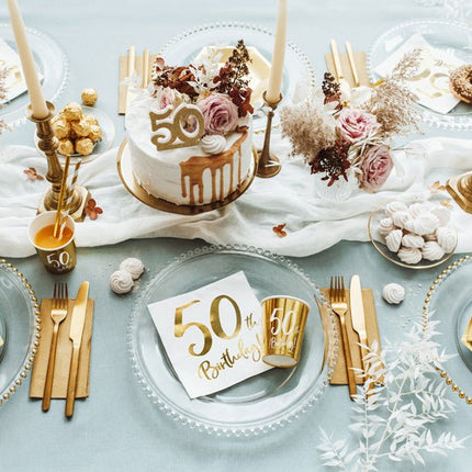 Kaars 50 Jaar Goud 7,5cm van Partydeco koop je bij Partywinkel